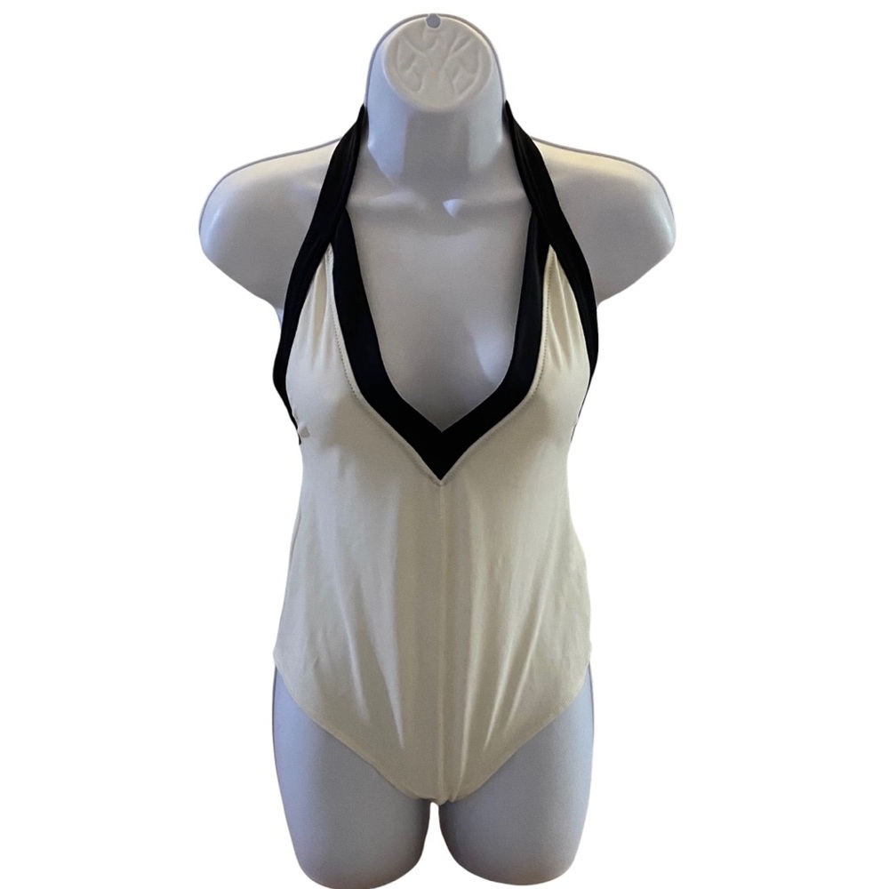 NWOT Valentino Two Tone Plunge One-Piece Swimsuit - Picture 9 of 16